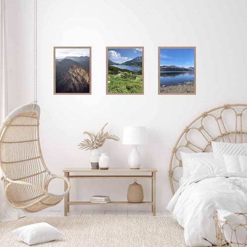 Image of JCJMY 20x27 Picture Frame for Puzzles Poster Photo Picture, Horizontal and Vertical Formats for Wall Hanging, 20 x 27 Wall Gallery Poster Photo Puzzles Frame for 20 by 27 Photos Posters, Rustic Brown