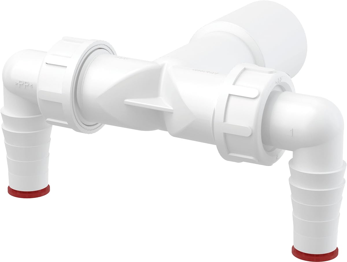 Alcadrain Red Double 17-23Mm Dishwasher Elbow Inlets To 32Mm/40Mm Drain Waste Trap Connector