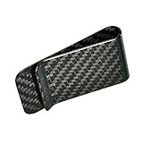 Carbon Fiber Money Clip Wallet-CL CARBONLIFE Business Card Holder Clips For Men L Black Glossy