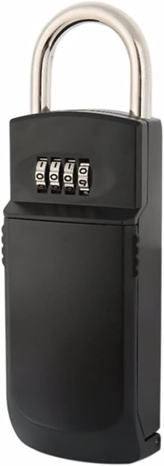 JSEIAJB 4 Digit Combination Password Key Storage Security Door Lock Zinc Alloy Keyed Padlock Box Organizer Free Installation with Hook