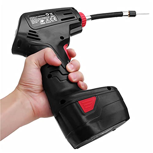 Compresor de aire inflador de neumáticos, bomba portátil inalámbrica de 12 V con batería recargable y manómetro digital