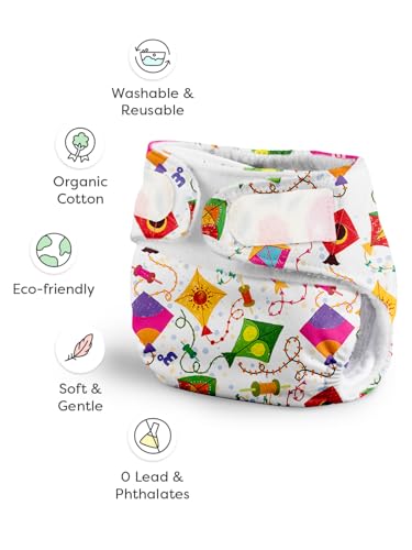 Image of SuperBottoms New Born UNO Cloth Diaper Combo Pack - Includes 1 UNO Diaper, 1 DryFeel Magic Pad & 1 Universal Booster Pad - Reusable, Washable, Organic & Rash-Free - For Babies - 0-3M - Eco-Friendly