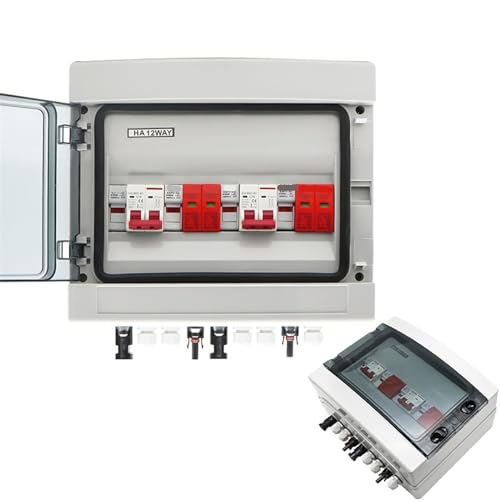 Caja combinadora solar PV 500V de 2 cuerdas con disyuntor CC 50A para kit solar