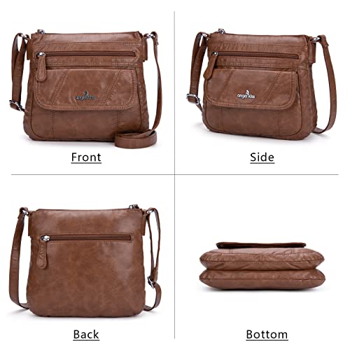 Image of Angelkiss Small Womens Crossbody Bag Leather Shoulder Purse for Women Hobo Bag with Adjustable Shoulder Strap