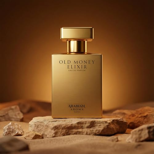 Image of Arabian Aroma Old Money Elixir Eau de Parfum, Warm Vanilla, Coffee & Spice Long Lasting Luxury Perfume, 50ml.
