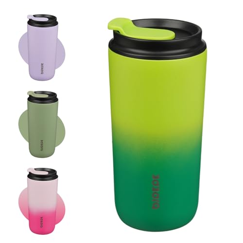 Image of BJPKPK 16oz Insulated Travel Coffee Mug, Stainless Steel Tumbler | Thermal Cup, Keeps Hot /Cold, Leakproof, Double Wall Vacuum, Dishwasher Safe, Wide Mouth, Office & Outdoor, Bamboo Grove