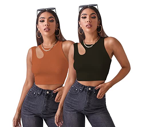 Image of Shasmi Women Crop Top, Ribbed, Stylish Tank Top, Soft and Comfy Fabric has Some Stretch