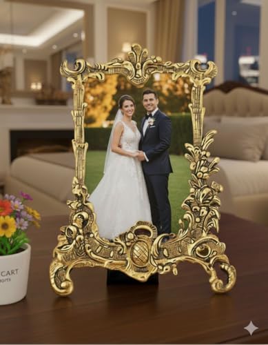 Image of LABHCART White Metal Photo Frame (22 x 1 x 16 cm, Silver, Wall Mount)