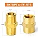 GASHER 12PCS Metals Brass Pipe Fitting, Hex Nipple Brass Hex Coupler, 1/4