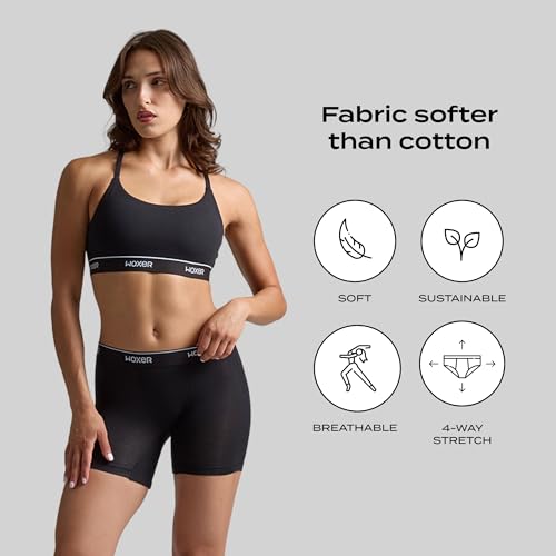 Image of Woxer Boxer Shorts for Women - 5 inch Baller Boy Shorts Underwear, Soft Modal, Chafe Free - Breathable & Moisture-Wicking