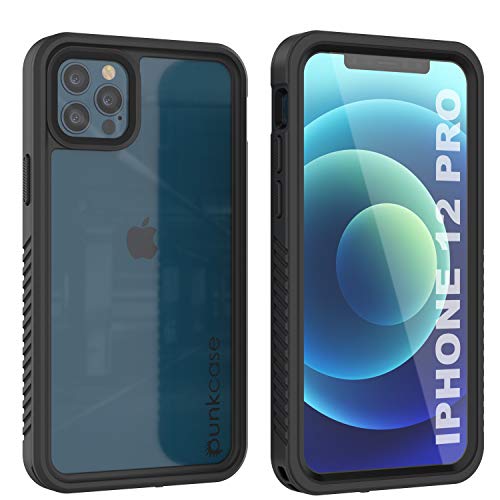Punkcase iPhone 12 Pro Waterproof Case [Extreme Series] [Slim Fit] [IP68 Certified] [Shockproof] [Snowproof] Armor Cover W/Built in Screen Protector Compatible with Apple iPhone 12 Pro (6.1") (Black)