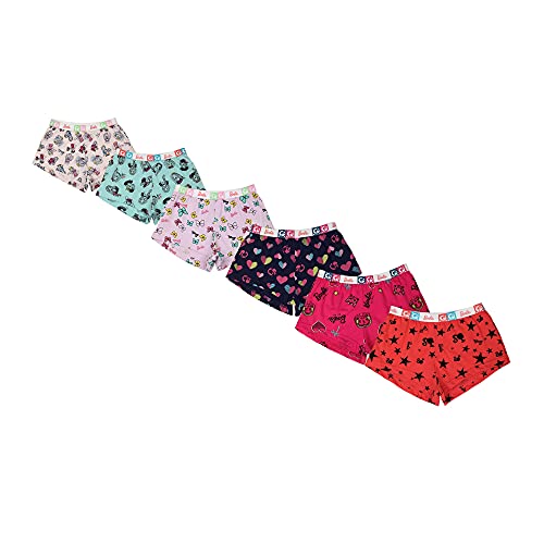 Image of Red Rose Girl's Soft Cotton Printed Panties | Underwear for Girls (Pack of 6)