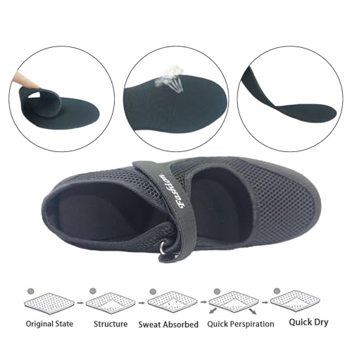YSMIIH Womens Walking Mary Jane Wedges Sneaker Hook and Loop Comfort Nurse Shoes Casual Rockers4
