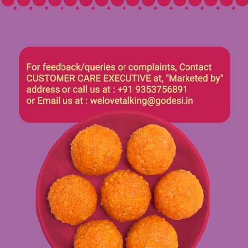 Image of GO DESi Ghee Motichoor Laddu - 200 /150 grams | Made with Bengal Gram Flour and Pure Cow Ghee | Indian Sweets | Sweets Gift Pack