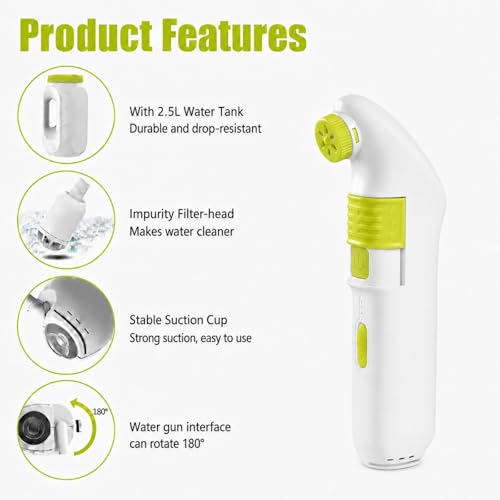 Portable Bidet for Travel – Electric High Pressure Rechargeable Bidet for Women & Men, 2.5L Bottle, 1600mAh Battery, 1300ML/min Strong Flow, Waterproof Personal Hygiene Sprayer for Travel & Home - image 4