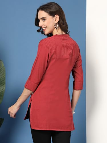 Image of Pistaa's Women's Cotton Relaxed Fit Short Kurti