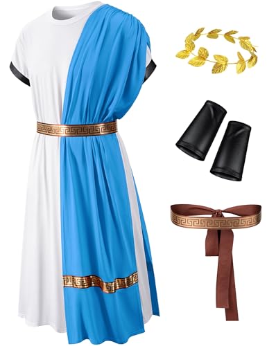TOKYO REVENGERS Adult Toga Costume Roman Robe Greek God Outfit Halloween Cosplay Costume Accessories Set(Blue XL)