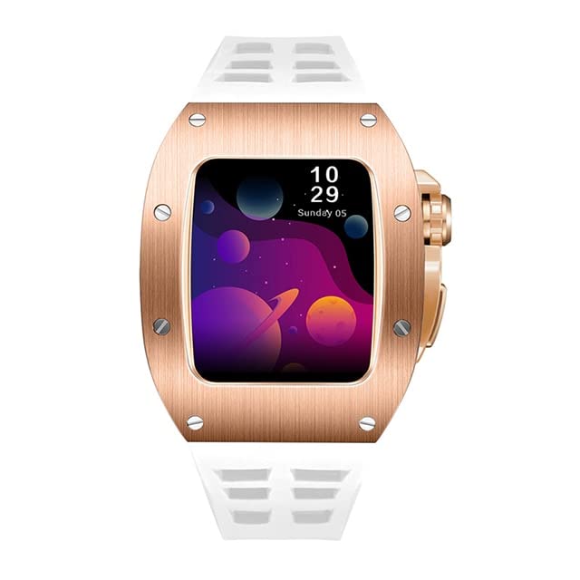 Bracelet Caoutchouc Apple Watch SE 44mm avec Boîtier Acier Résistant