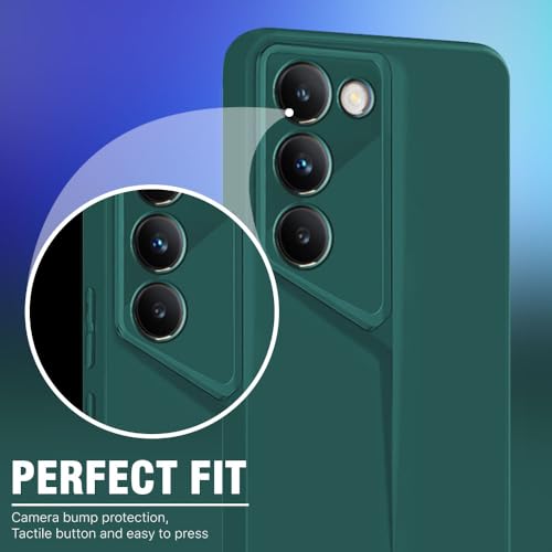 Image of WOW IMAGINE Slim Back Cover for Vivo Y200e 5G | Vivo T3 5G | Blade Series Ultra Thin Case with Lightweight Design | Camera Protection | Soft Matte Silicone Flexible Mobile Case - Green