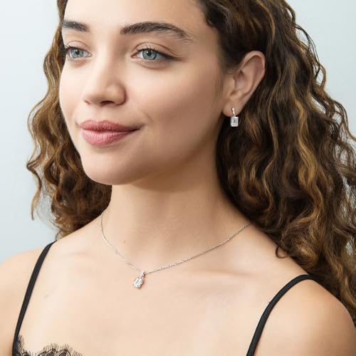 BERRICLE Sterling Silver Wedding Drop Dangle Earrings for Women, Cubic Zirconia CZ4