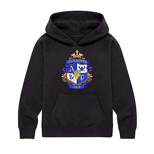 Disney Descendants - Auradon Prep Crest - Toddler And Youth Pullover Hooded Fleece Sweatshirt - Size Small Black