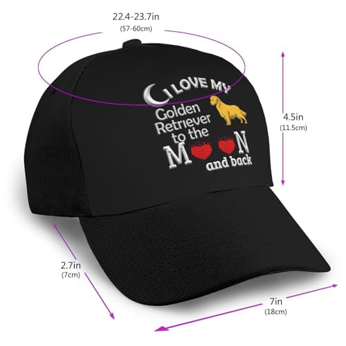 Love Golden Retriever Unisex Classic Adjustable Curved Brim Baseball Cap, Trucker Hat2