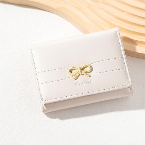 Image of Cute Coquette Bow Wallet with Key-chain for Women Girls | Bow Print Wallet Card Holder ID Window