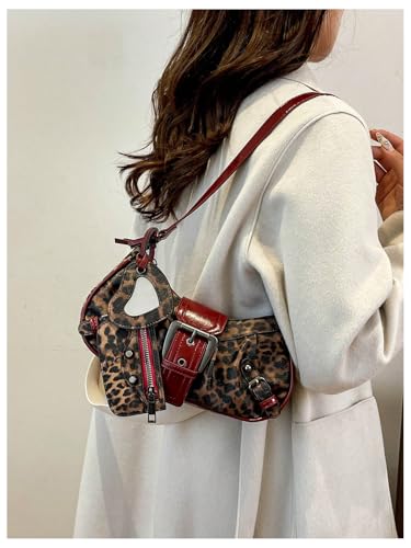 MakeMeChic Women's PU Leather Top Handle Buckle Shoulder Bag PU Leather Retro Vintage Mini Handbags2