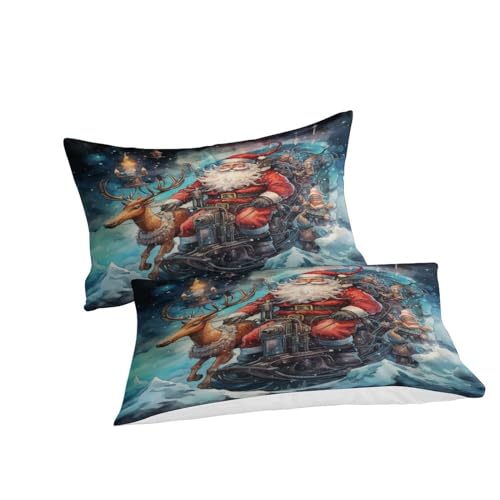 Funda nórdica de reno navideño 3D en microfibra suave de 200x200 cm con 2 fundas de almohada con cremallera 6