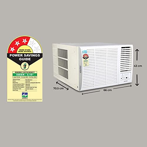 Image of Voltas 1.5 Ton 3 Star, Inverter Window AC (Copper, 2-in-1 Adjustable Mode, 183V Vertis Elite, White)