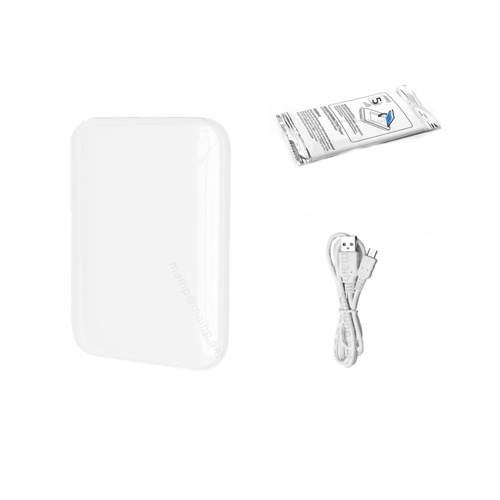 Stampante fotografica MIni Immagine Stampante macchina AR Telefono cellulare Senza inchiostro BT Smartphone a colori portatile Foto fai-da-te(Printer with 5 paper)