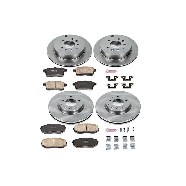 Image of PowerStop Front and Rear Brake Kit for Mazda CX-7 2007-12 - Z17 Ceramic Brake Pads & Disc Rotors Replacement, KOE5829