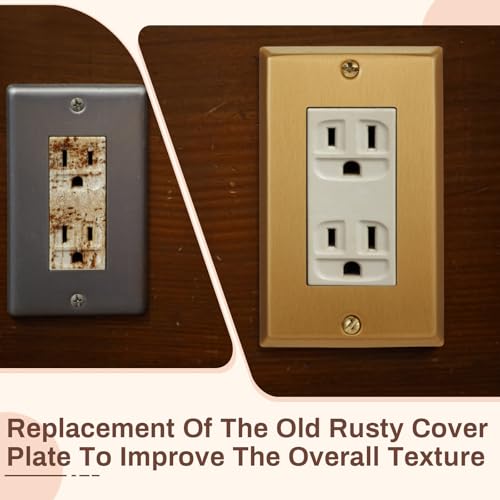 Placa de pared dorada Zonon de metal cepillado resistente para interruptor elegante 5
