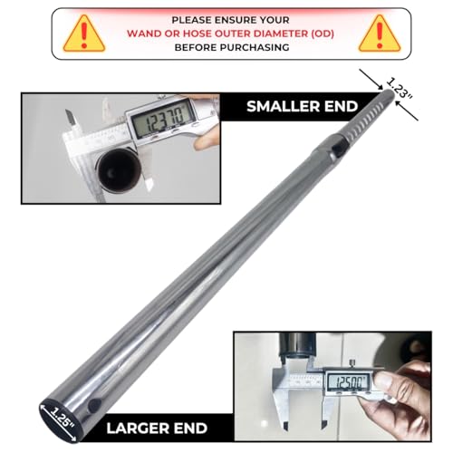 Image of 1.25 Inch Stainless Steel Vacuum Extension Wand Compatible with Vacuums using 1 1 /4 Inch (1.25in) 32mm Accessories - 1 1 /4 Vacuum Extension Tube for Shop Vac (Stainless Steel Extension Wand)