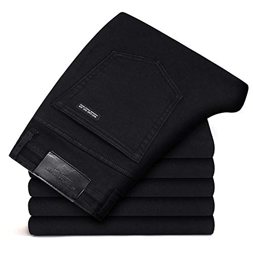 Jeans Vaqueros Pantalon Pantalones Vaqueros Negros Ajustados para Hombre, Estilo Clásico, Moda Empresarial, Pantalones Vaqueros Elásticos Avanzados, Pantalones Vaqueros para Hombre-Black_31