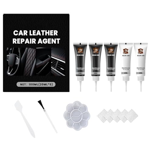 Kit De Reparación para Cuero Interior del Coche,Renovación De Volantes | Pasta Restauradora Color para Tapicería De Interior, Bolsos, Zapatos, Sillas De Montar, Sofás, Chaquetas Etc.