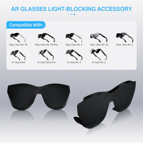 Image of Light Blockers for Rayneo Air 3S Air 2S AR Glasses, Universal Soft Silicone Glasses Lens Shade Compatible with Rayneo Air 3 /3S /3S Pro /2 /2S and Compatible with Xreal One /Pro /Air2 /Air2 Pro