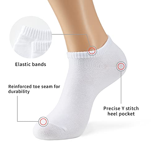 Image of MONFOOT Men's /Women's 10-20 Pairs Thin Cotton Low Cut Ankle Socks, Multipack