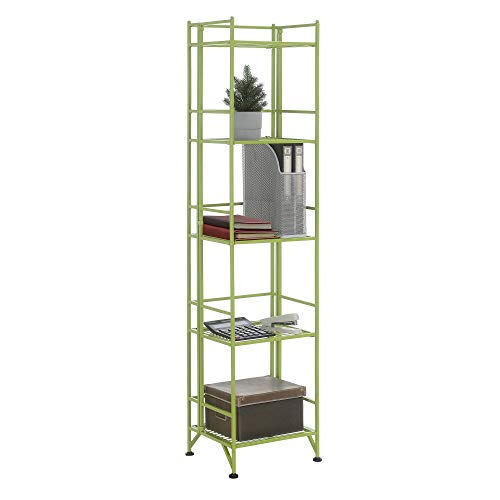 Image of Convenience Concepts Xtra Storage Shelves - 5-Tier Folding Metal Storage Shelves, Closet Organizer for Office, Laundry Room, Bedroom, Garage, Kitchen, Bathroom, Lime Green