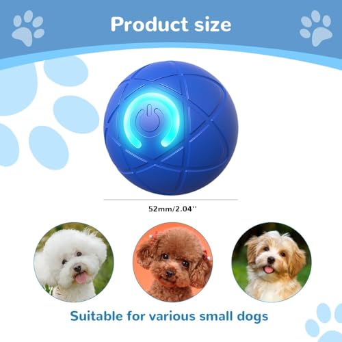 Catnat Interaktives Hundespielzeug Ball, 2026 Neu Scrollen Hundespielzeug Intelligenz Hundeball, Elektrisch Hunde Spielzeug Interaktives Spielzeug für Katzen Hunde (Blau)
