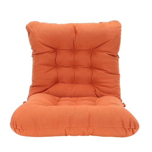 Coussin de siège ergonomique chenille orange avec sangle réglable anti-glisse