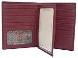 MARSHAL Bifold Genuine Leather RFID Blocking Wallet For Men Card Slots, 2 Bill Compartments, ID Windows, Money, (CN Burgundy)