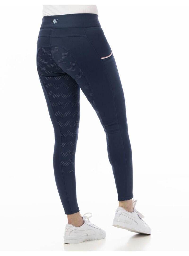 Riding World - Reitleggings für Mädchen Agadir | Leggings zum Reiten | Reithose mit Silikon-Vollbesatz & breitem Bund | Reiterhose mit 2 Handytaschen | Reitbekleidung in Marineblau | Größe 152