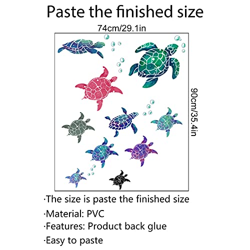 2 Sets Colorful Under The Sea Turtle Wall Decals Bubbles Vinyl Waterproof Sticker Removable Peel And Stick Art Murals For Bathroom Toilet Bedroom Nursery Home Decor #TOP6