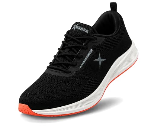 Kraasa Men’s Running Shoes | Breathable Mesh Upper | Lightweight Phylon Sole | Cushioned EVA Insole | Comfortable Sports & Casual Sneakers for Gym, Wa