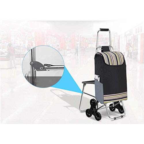YYAI-HHJU Klappbarer Handwagen, Leichter Treppensteigwagen/Klappbarer Dreirad-Einkaufswagen Mit Abnehmbarer… – Bild 7