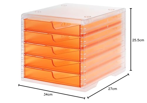 Boîte à tiroirs styro Styroswingbox Light transparent abricot pour organiser le bureau - 3