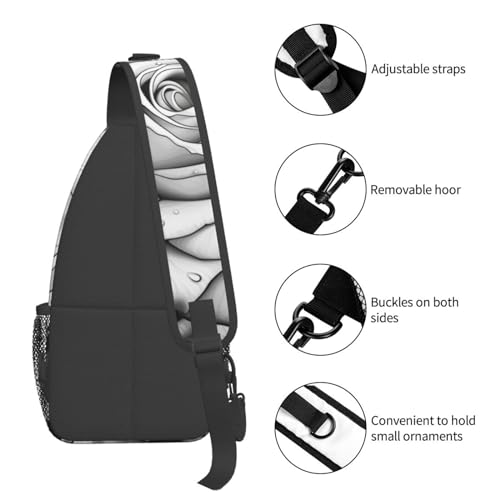 Morrales cruzados diagonales para hombro unisex negro blanco rosa miniatura 5