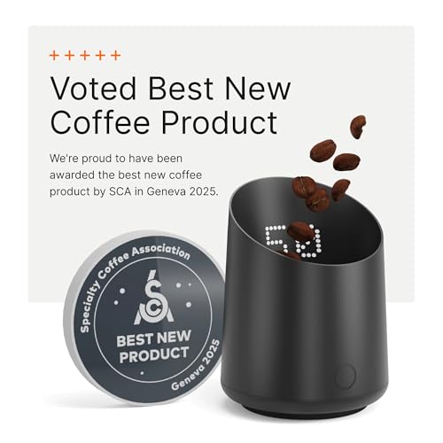 Image of Subminimal Subscale - Digital Coffee Measuring /Dosing Cup, Invisible LED Display, Touch Activated, USB-C Rechargeable - 400 mAh Battery, IPX-4 Splash Resistant, Black