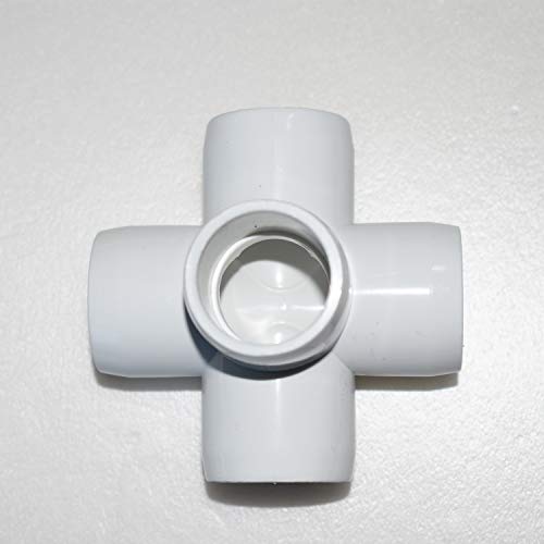 12Pack 5-Way 3/4Inch PVC Fittings, Heavy Duty Furniture Grade PVC Pipe Connectors, White 5 Way Side Outlet Tees, PVC Elbow Corner Fittings for Building PVC Furniture Greenhouse Shed Tent Storage Frame - Thumbnail 6